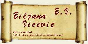 Biljana Vićević vizit kartica